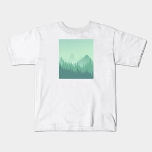 Forest pastel color silhouette Kids T-Shirt